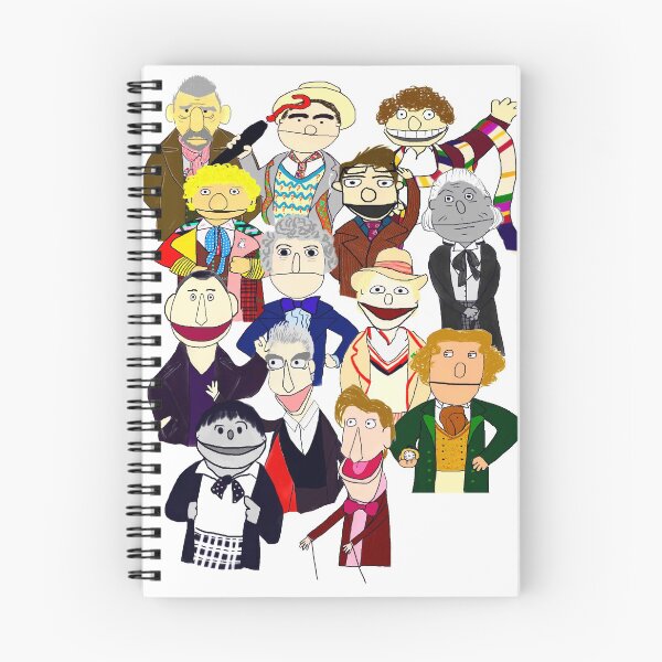 Aperçu de l'œuvre Douze docteurs plus le style War Doctor Muppet créée et vendue par Qooze.