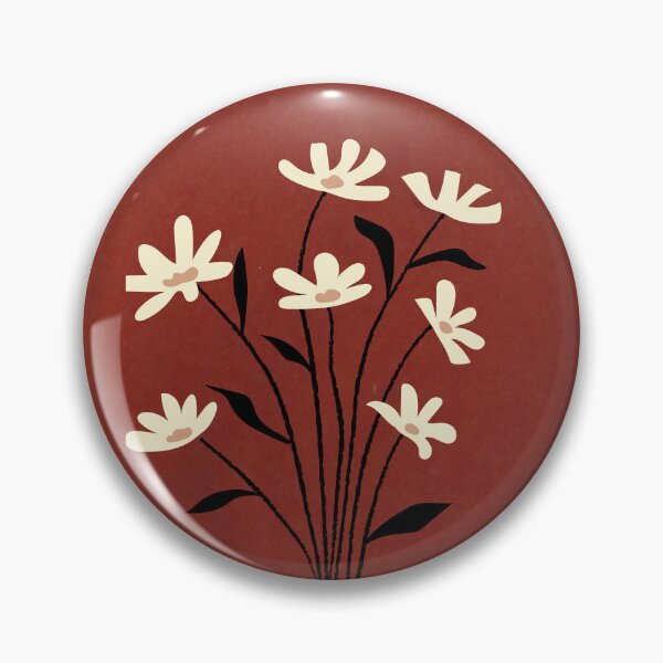 Item preview, Flowers on a red circle designed and sold by badbug.