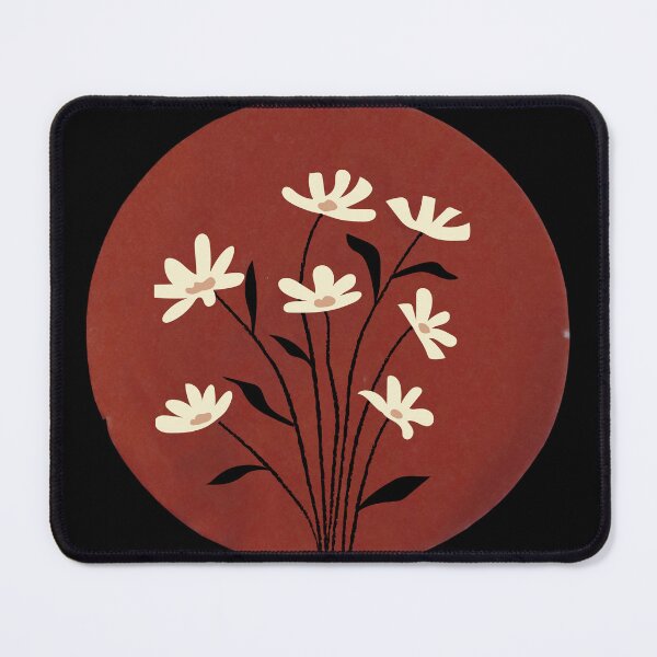 Item preview, Flowers on a red circle designed and sold by badbug.