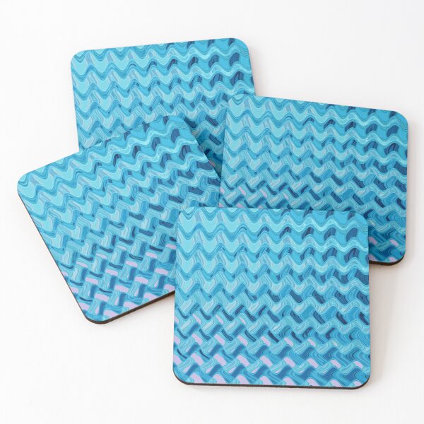 Item preview, Abstract Ocean Waves Wavy Lines Turquoise and Blue Coastal Style Décor designed and sold by Beachy.