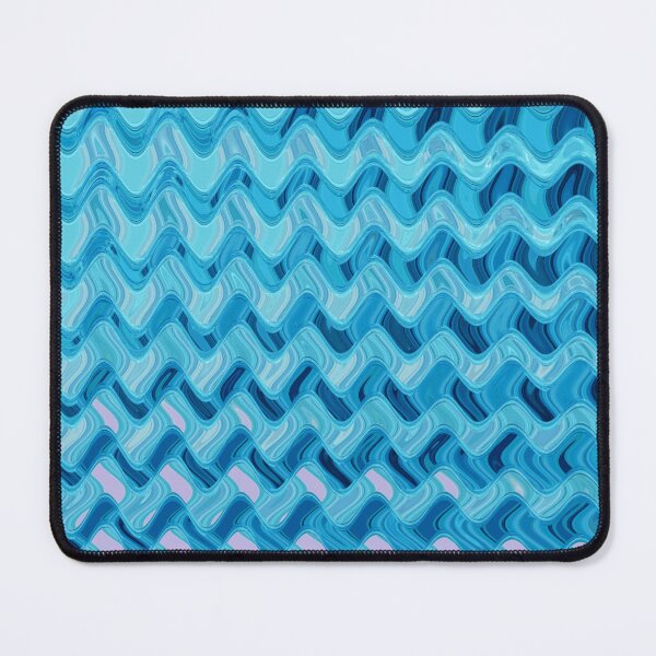 Item preview, Abstract Ocean Waves Wavy Lines Turquoise and Blue Coastal Style Décor designed and sold by Beachy.