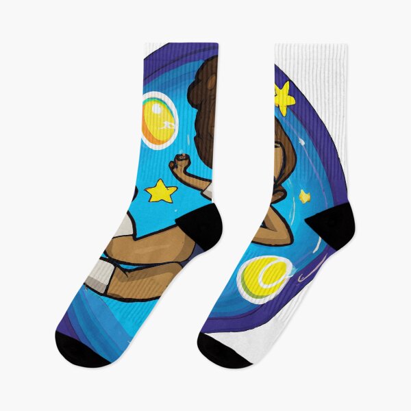 Item preview, Cute woman floating in space. Se is flying among the stars. designed and sold by yunuzdemirtas.