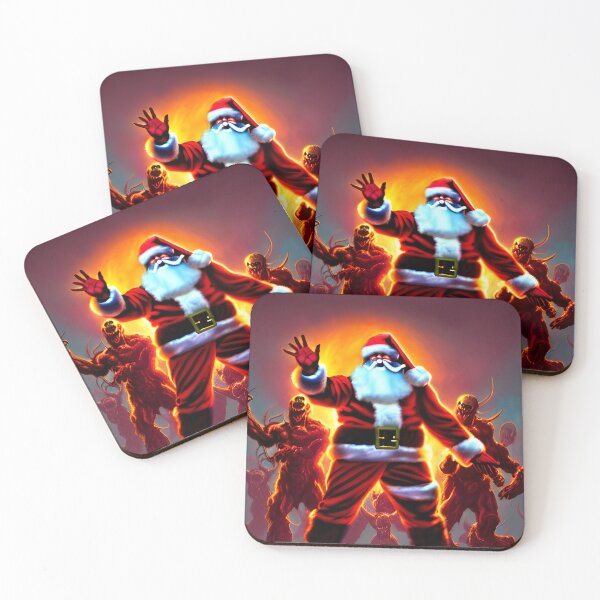 Item preview, Santa claus fighting monsters designed and sold by DopeDesign111.
