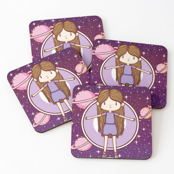 Item preview, Cute woman floating in space. He is flying among the stars. designed and sold by yunuzdemirtas.