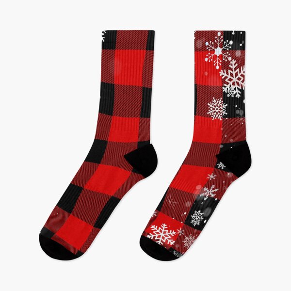 Item preview, Snowflakes Border Buffalo Plaid Pattern designed and sold by Coffee Lifestyle.