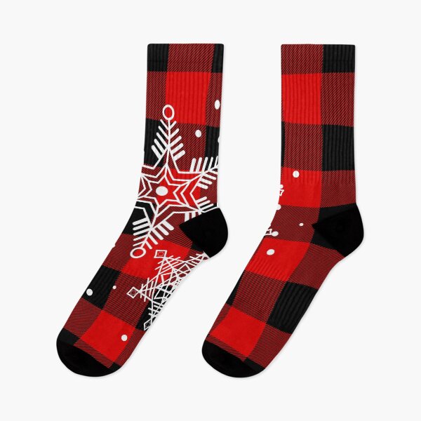 Item preview, Snowflakes Buffalo Plaid Pattern designed and sold by Coffee Lifestyle.