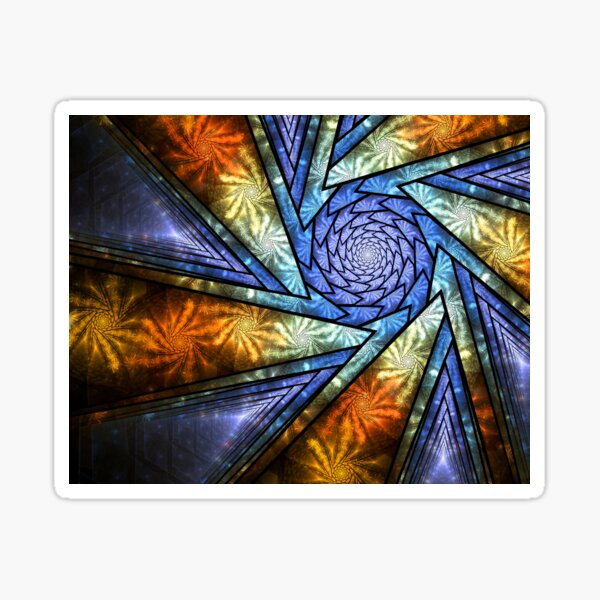 Geometric Pyrotechnic abstract fractal art Sticker