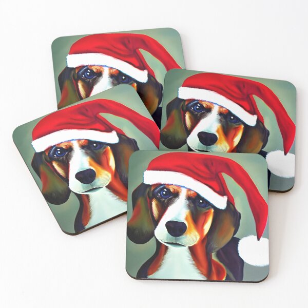 Item preview, Beagle Christmas Santa Claus Hat designed and sold by GwendolynFrost.