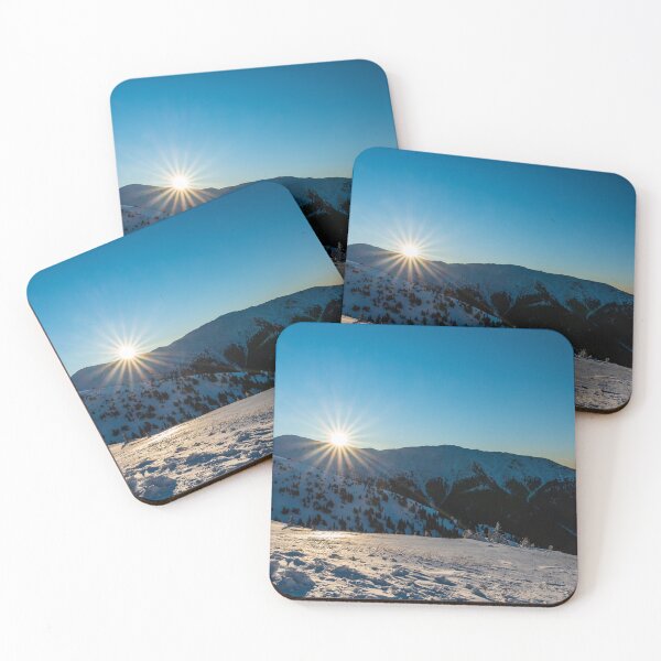 Item preview, sunrise in winter mountains with clear sky designed and sold by honza28683.