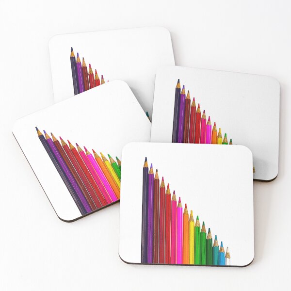 Item preview, Coloured pencils arranged in a slope. White background. designed and sold by janesg.