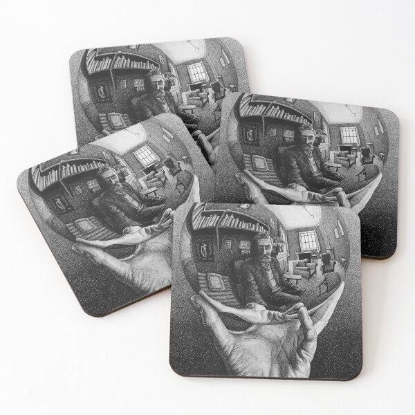 Item preview, Hand with Reflecting Sphere - Maurits Cornelis Escher designed and sold by ArsVincitOmnia.