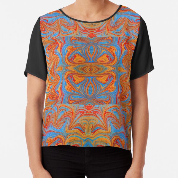 Marbled Checkers Chiffon Top