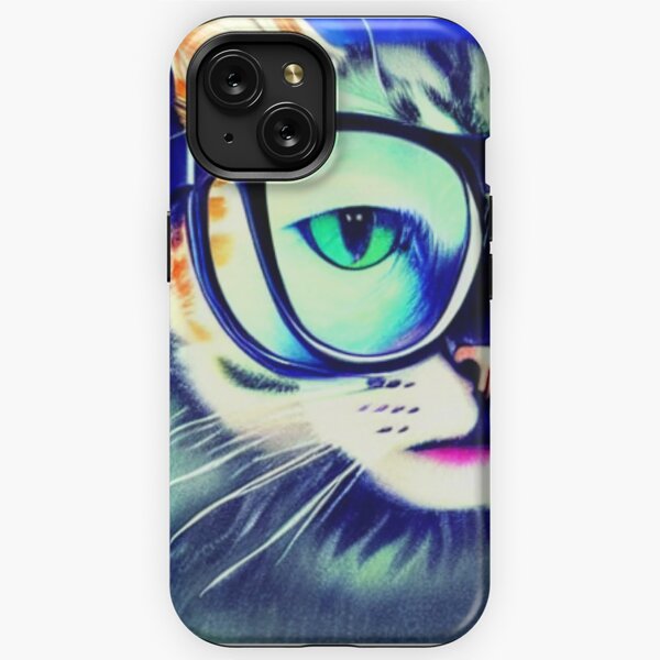 Funny Cat Icon With Glasses iPhone Case by best_designs