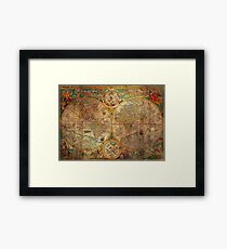 Globus Karte der alten Welt Gerahmtes Wandbild