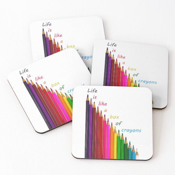 Item preview, Coloured pencils arranged in a slope. Life is like a box of crayons. White background. designed and sold by janesg.