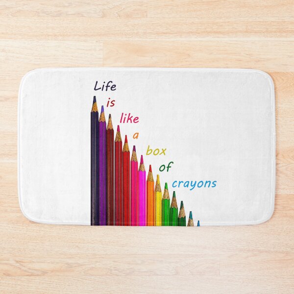 Item preview, Coloured pencils arranged in a slope. Life is like a box of crayons. White background. designed and sold by janesg.