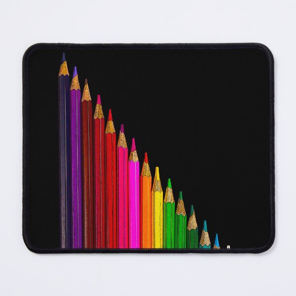 Item preview, Coloured pencils arranged in a slope. Black background. designed and sold by janesg.