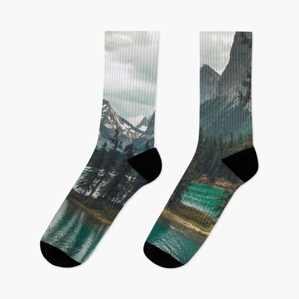 Item preview, Spirit Island at Maligne Lake, Jasper National Park, Alberta, Canada | Spirit Island and Tall Mountains Surrounding Blue Lake designed and sold by BackpackTravel.