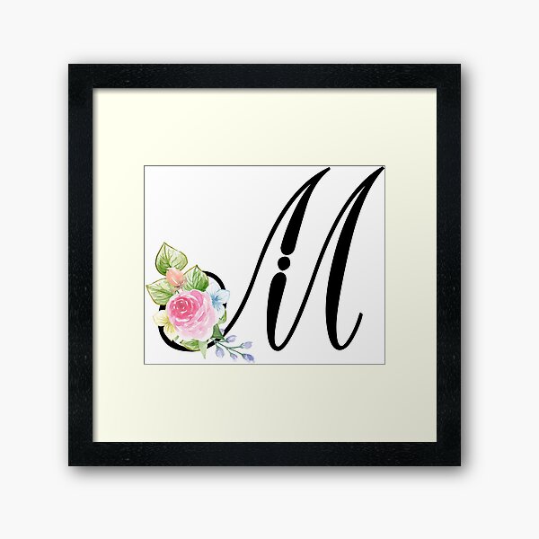 Floral M Monogram Art Print by TheTeeMachine