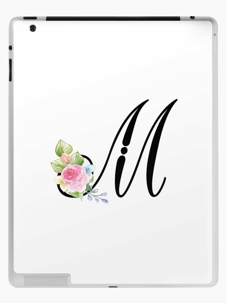 Watercolor Floral Wreath Monogram Letter M iPad Case & Skin for Sale by  Grafixmom