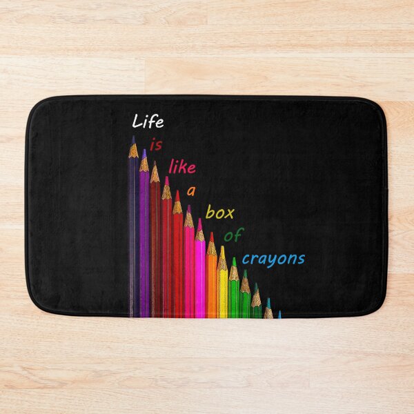 Item preview, Coloured pencils arranged in a slope. Life is like a box of crayons. Black background. designed and sold by janesg.