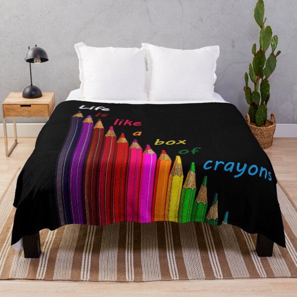 Item preview, Coloured pencils arranged in a slope. Life is like a box of crayons. Black background. designed and sold by janesg.