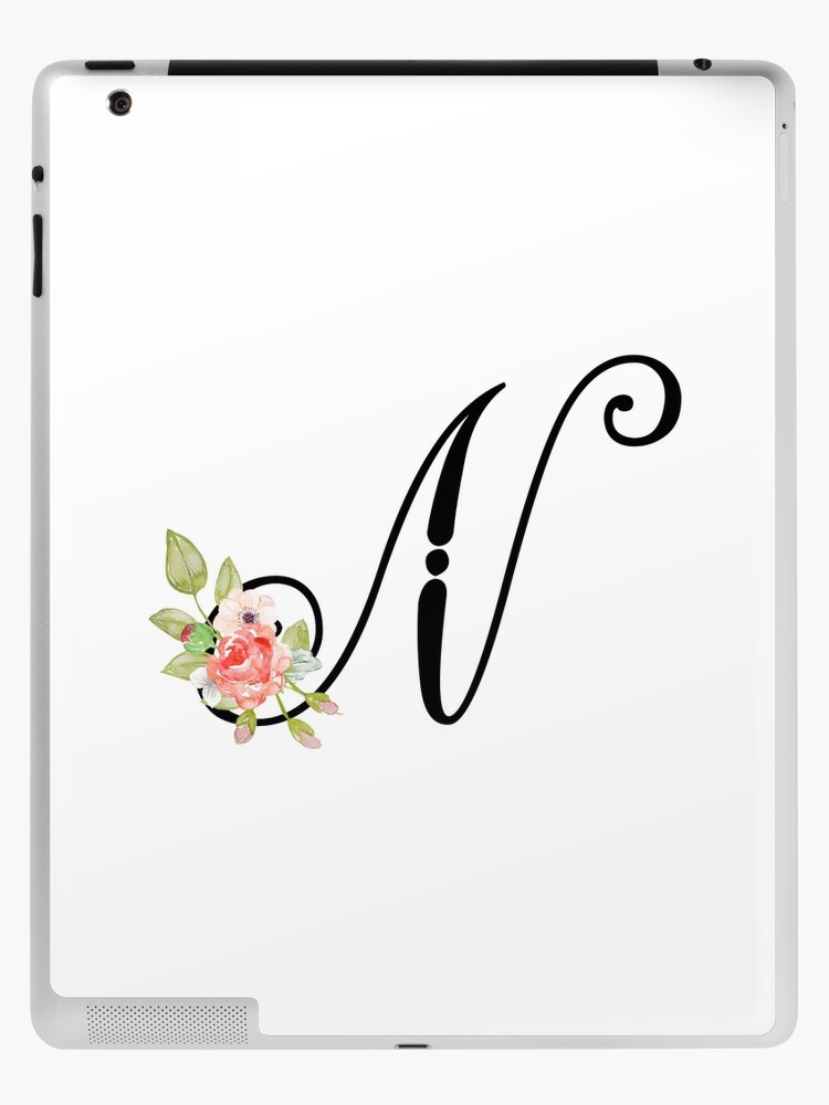 Watercolor Floral Wreath Monogram Letter M iPad Case & Skin for Sale by  Grafixmom