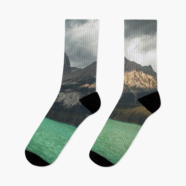 Item preview, Maligne Lake on a Cloudy Day, Jasper National Park, Alberta, Canada | Forest Surrounding Lake with Mountain Backdrop designed and sold by BackpackTravel.