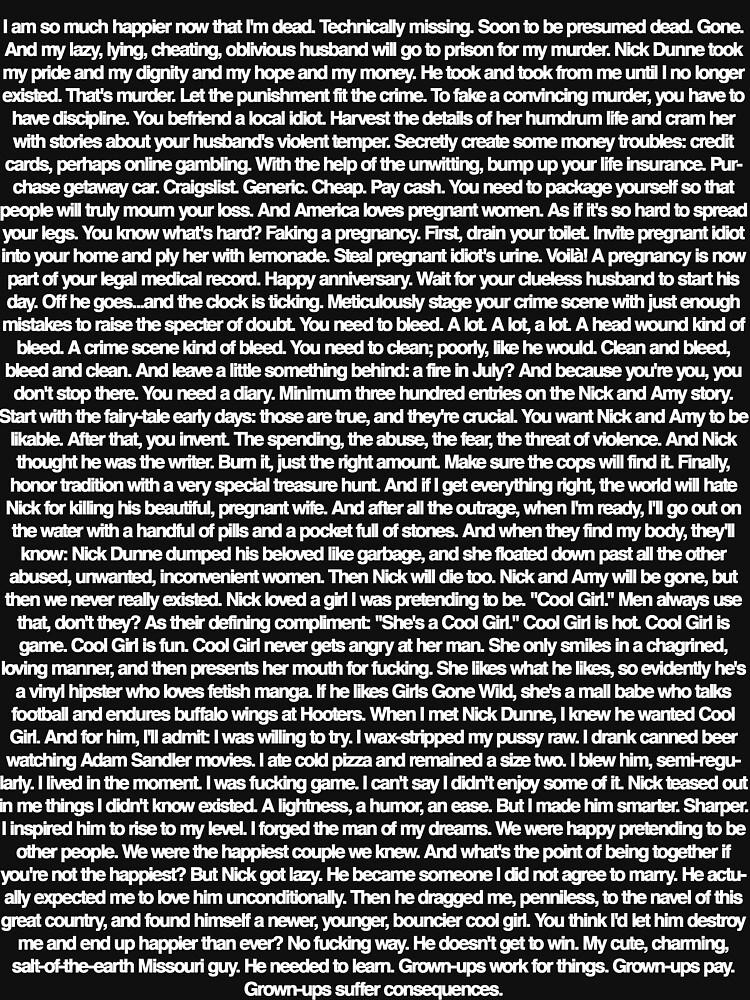 "Cool Girl monologue (IN WHITE)" Tshirt for Sale by digitalwitness