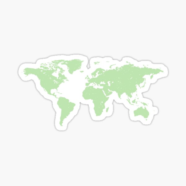 World Map Geography Aesthetic World Environment Day Earth Day Pastel Green Aesthetic Sticker 6895