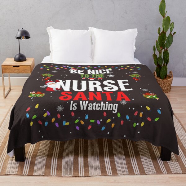 Item preview, Be Nice To The Nurse Santa is Watching Nurse Christmas gift designed and sold by Mo-Am.