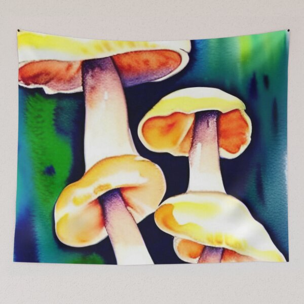 Item preview, Mushrooms watercolor painting designed and sold by Mirarima.