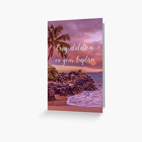 Item preview, Congratulations on your Baptism | Baptism Card | Paradise Beach designed and sold by JWBonneNouvelle.