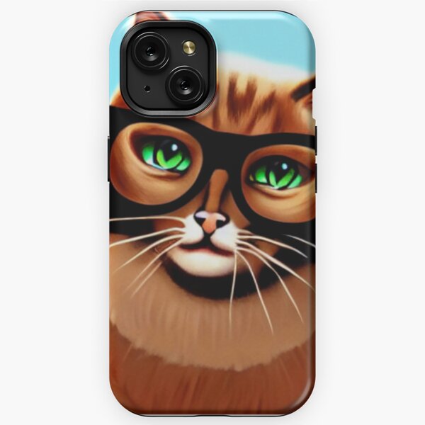 Funny Cat Icon With Glasses iPhone Case by best_designs