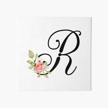 Vintage Monogram Letter R with Floral Graphic by artgrarisstudio