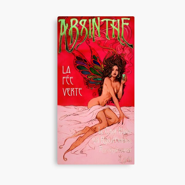 Item preview, 1898 Vintage Parisian Green Fairy Absinthe Alcoholic Aperitif Blood Red Advertisement Poster Poster designed and sold by Jéanpaul  Ferro.