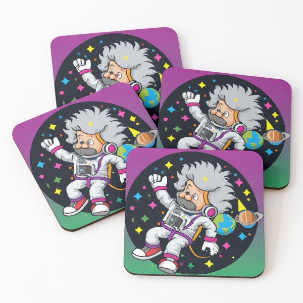 Item preview, Astronaut einstein flying in space. Vector Illustration. Cartoon portrait of Albert Einstein designed and sold by yunuzdemirtas.