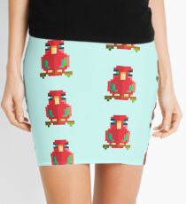 Scarlet Macaw Pixel Art Mini Skirt