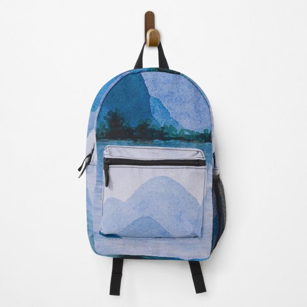 Item preview, Blue river landscape hand painted in watercolor designed and sold by Chantellearts.