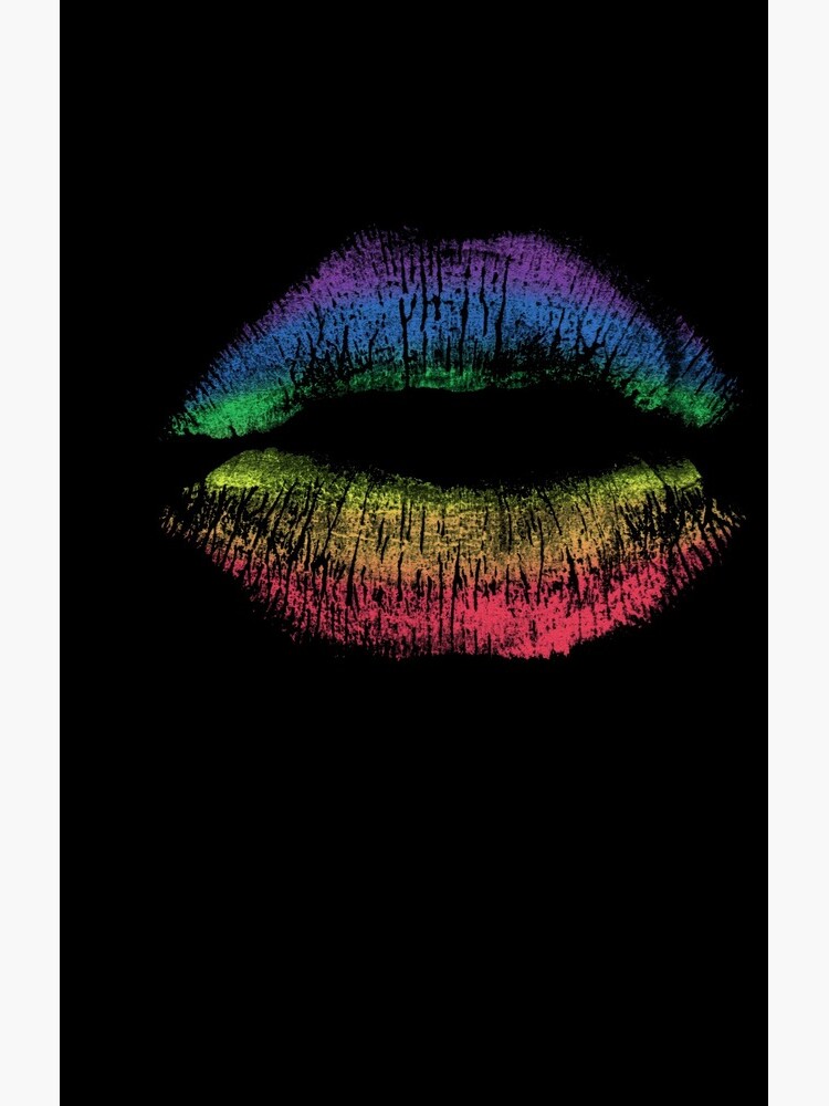 Rainbow Pride Kiss // LGBT Gay Rights Flag Lips by MagneticMama