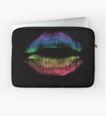 Rainbow Pride Kiss // LGBT Gay Rights Flag Lips Laptop Sleeve