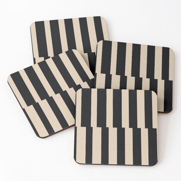 Item preview, Khaki Black Abstract Stripe Vertical Pattern Pairs Valspar 2023 COTY Holmes Cream 3004-10B designed and sold by ColorOfTheYears.