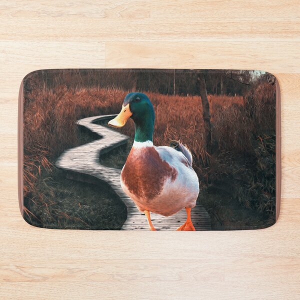Item preview, Colorful Duck at a wooden pathway designed and sold by LenaKiagia.