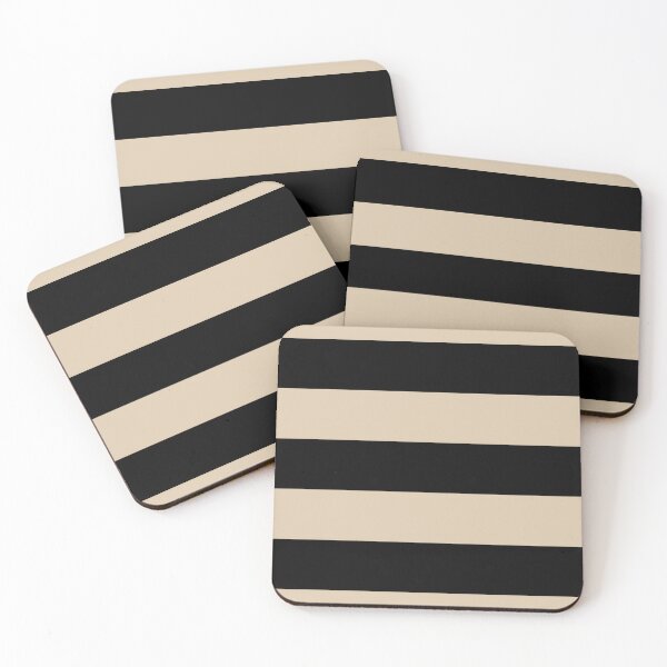 Item preview, Khaki Black Minimal Horizontal Stripe Pattern Pairs Valspar 2023 COTY Holmes Cream 3004-10B designed and sold by ColorOfTheYears.