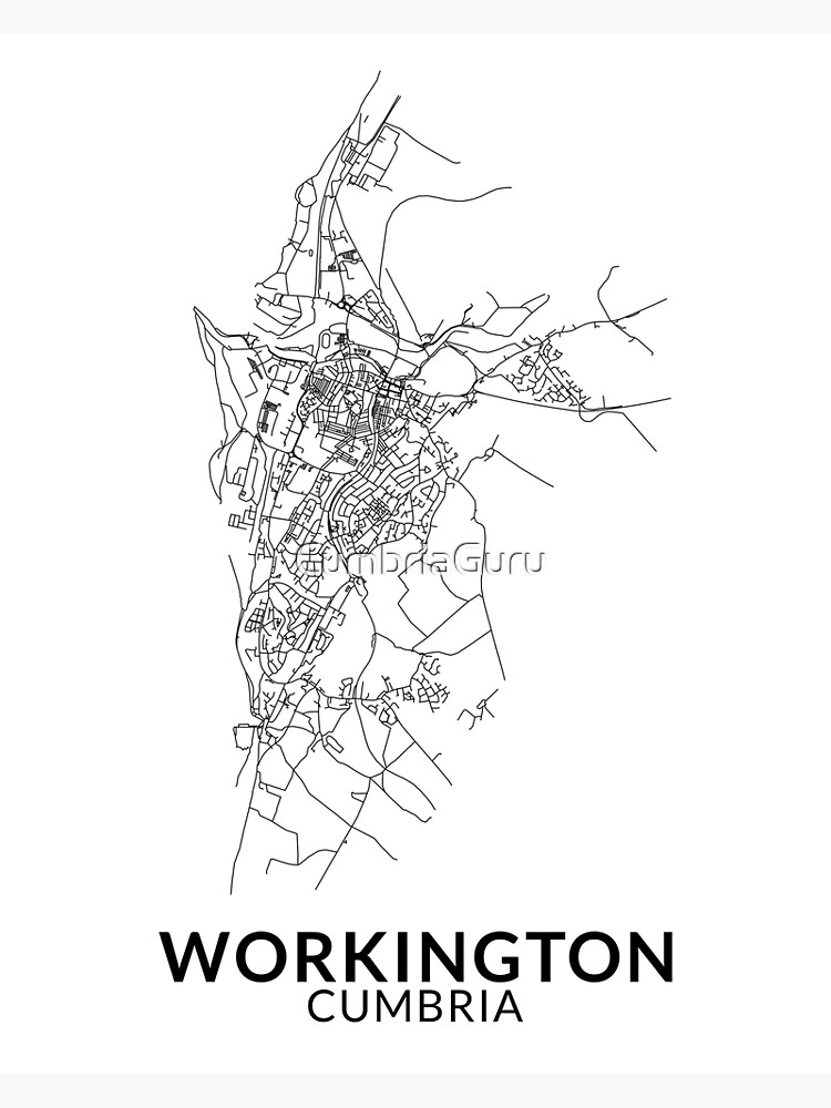 "Workington, Cumbria Road Map" Poster for Sale by CumbriaGuru Redbubble
