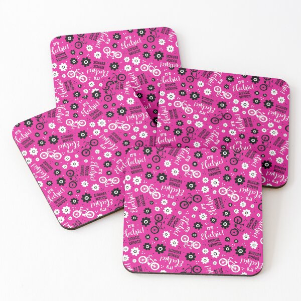 Item preview, It's Electric Boogie Woogie EBike Floral Shocking Pink designed and sold by KrisInStitches.