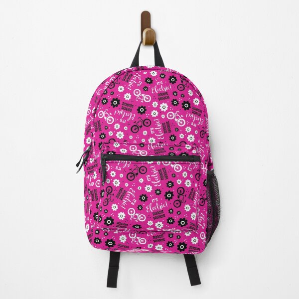 Item preview, It's Electric Boogie Woogie EBike Floral Shocking Pink designed and sold by KrisInStitches.