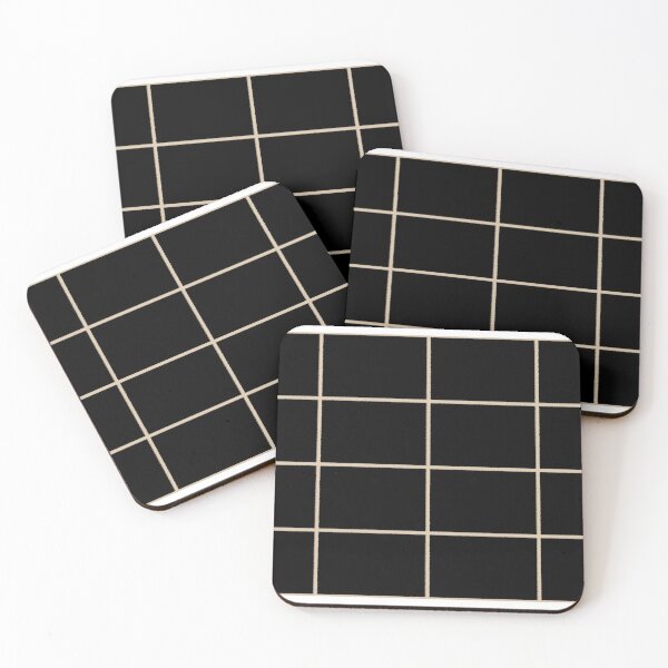 Item preview, Khaki Black Tile Grid Check Pattern Pairs Valspar 2023 COTY Holmes Cream 3004-10B designed and sold by ColorOfTheYears.