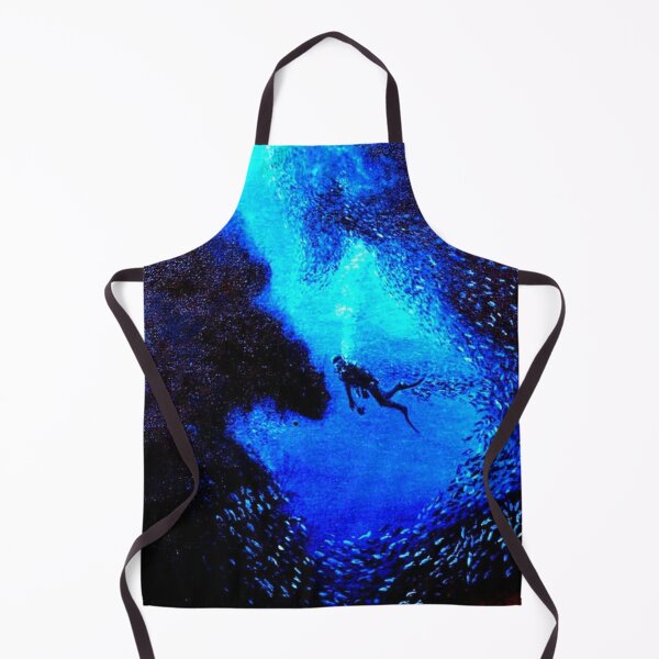 Artikelvorschau, TAUCHER, DER IN EINE HÖHLE MIT GLASSFISCHEN SCHWIMMT entworfen und verkauft von Mackenzie Moulton International Artist .