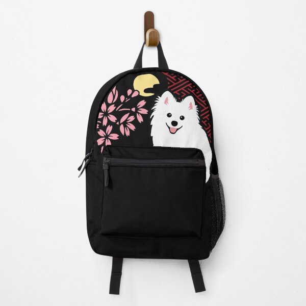 Item preview, Happy Spitz Dog & Sakura - Japanese Kirie Paper Cutting Art Style (Black) designed and sold by kamahachi.